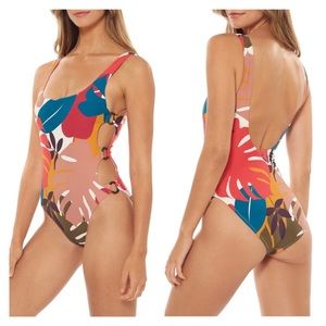 Red Carter Charlie Ring Side One-Piece Swimsuit